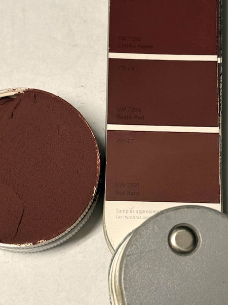 XT Custom matches SW 7591 Barn Red in Sanded Tile Grout