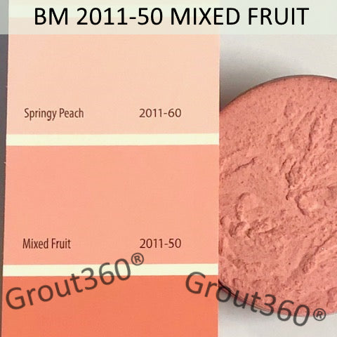 XT matched to BM 2011-50 Mixed Fruit Sanded Tile Grout
