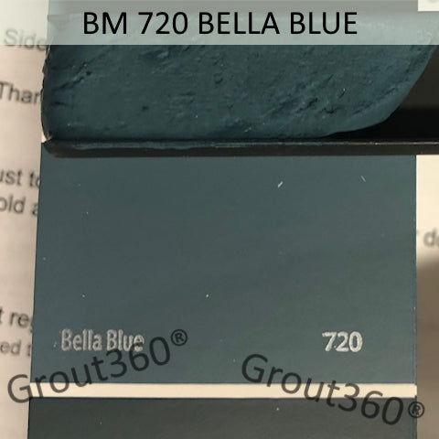 XT Custom matched to BM 720 Bella Blue Sanded Tile Grout