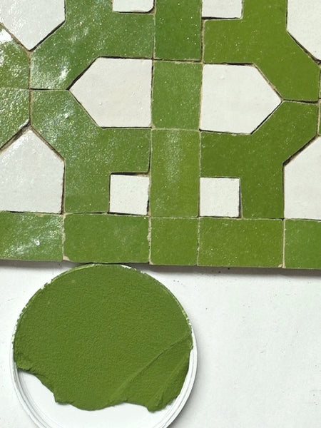 XC Custom Legan Green Mosaic in Unsanded Tile Grout