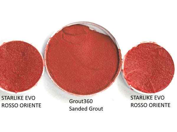 XC Custom matches Starlike EVO Rosso Oriente in Sanded Tile Grout