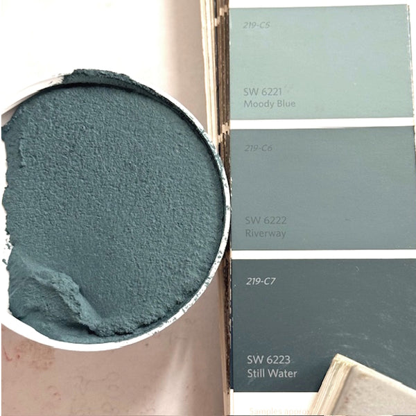 XT Custom matched to SW 6222 Riverway in Sanded Tile Grout