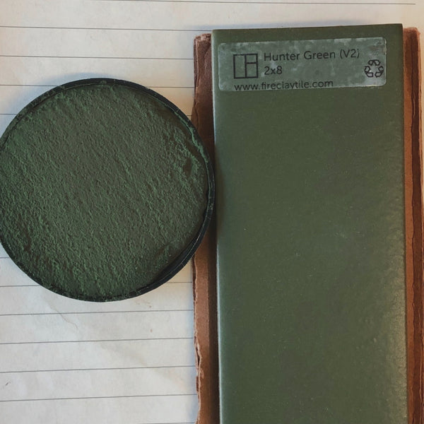 XT Custom matched to Fireclay Hunter Green V2 Sanded Tile Grout