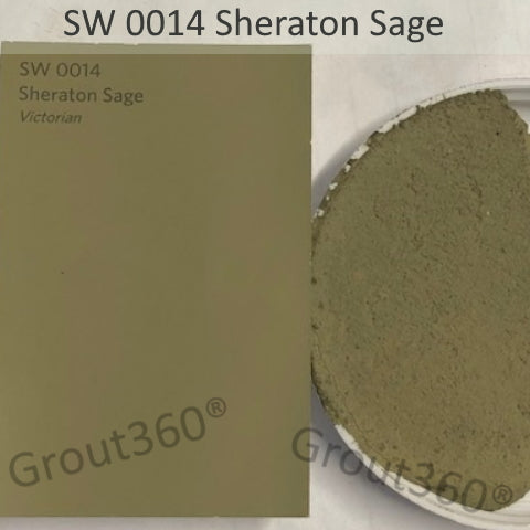 XT Custom matched to SW 0014 Sheraton Sage Sanded Tile Grout