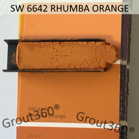XT matched to SW 6642 Rhumba Orange Sanded Tile Grout