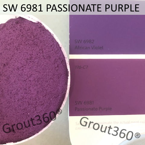 XT Custom matched to SW 6981 Passionate Purple Sanded Tile Grout